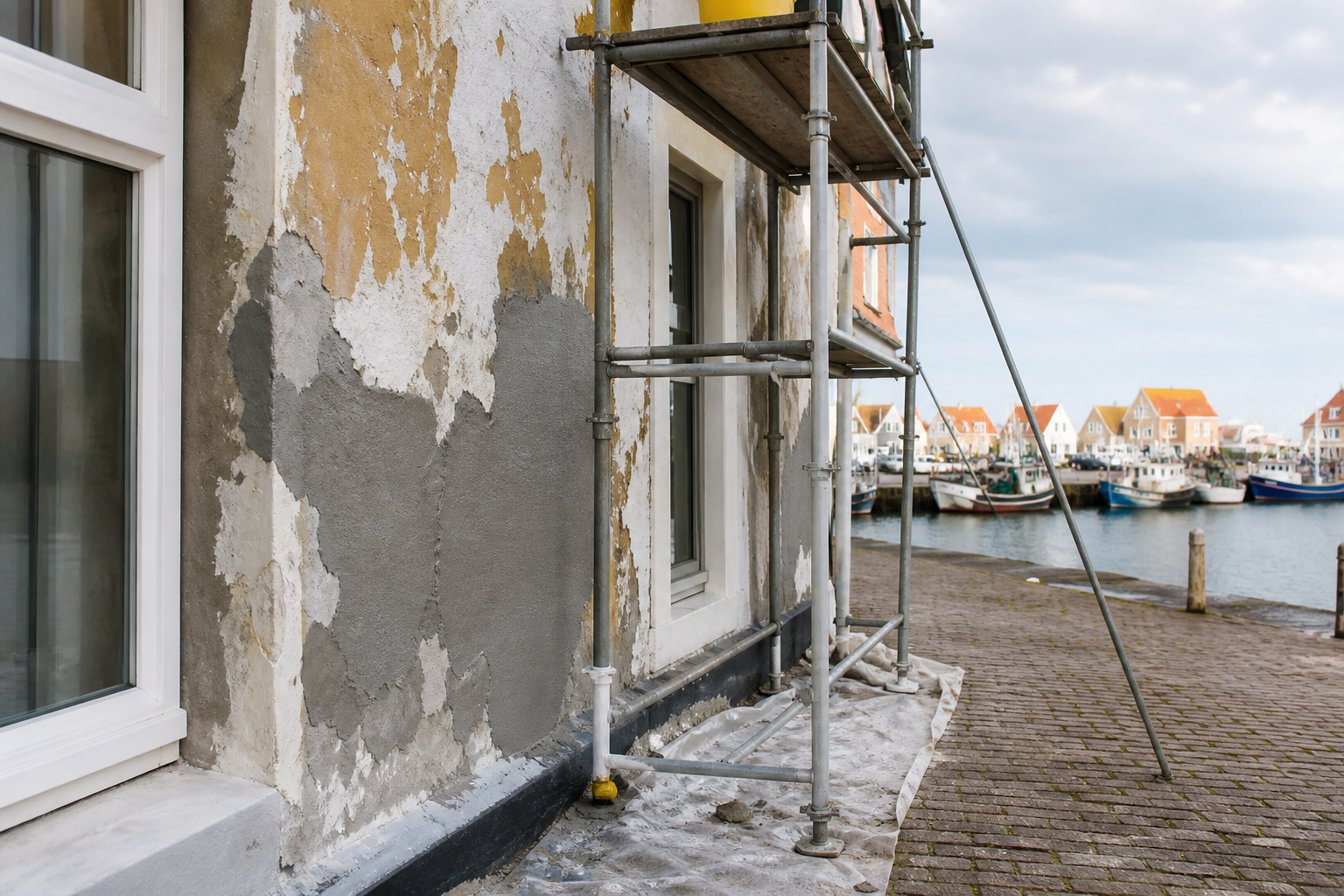 Redactioneel beeld bij Gevelrenovatie in vissersdorpen: aanpak van zout- en windschade