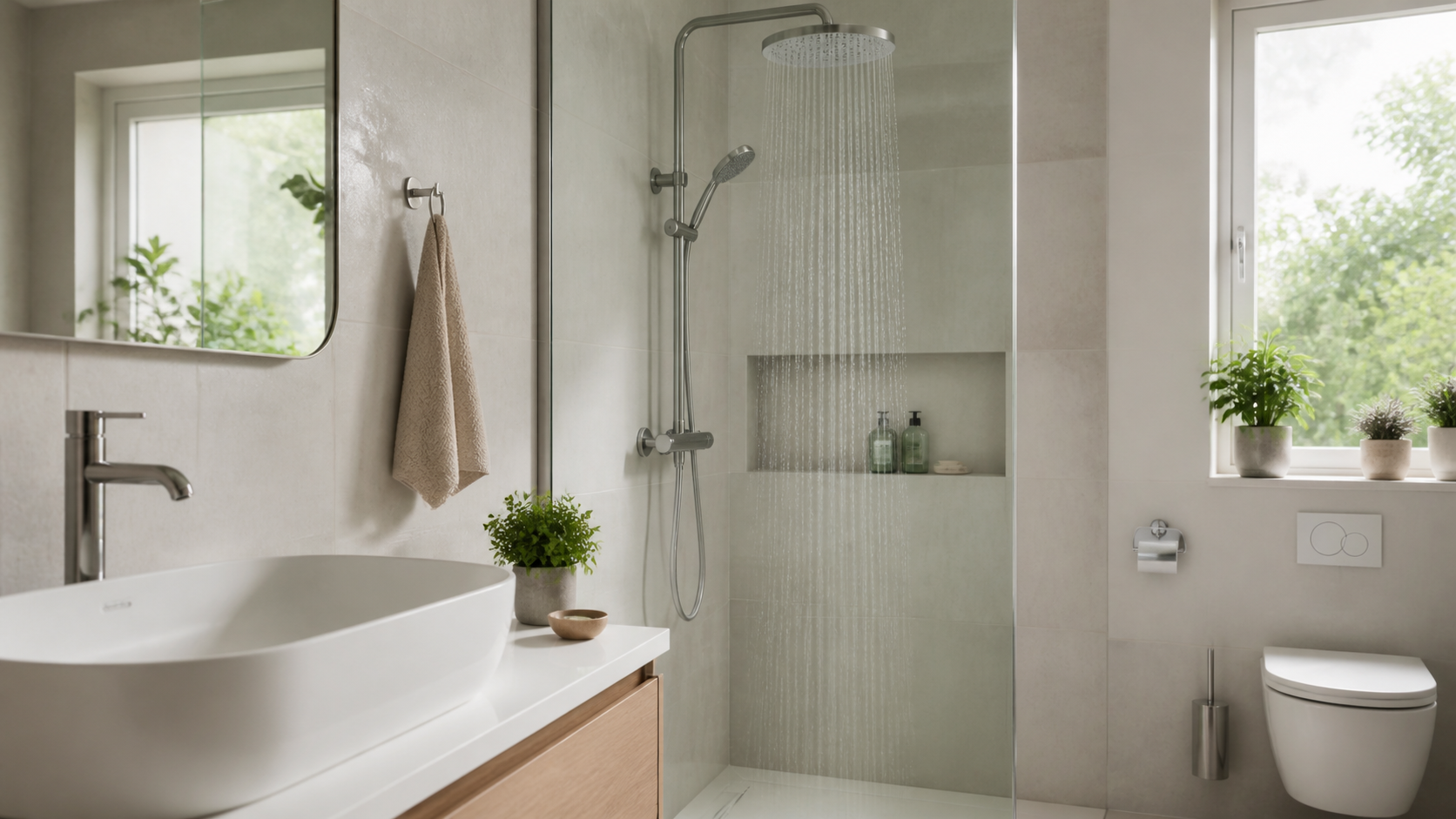 Illustratie bij water besparen in de badkamer zonder comfort direct op te geven